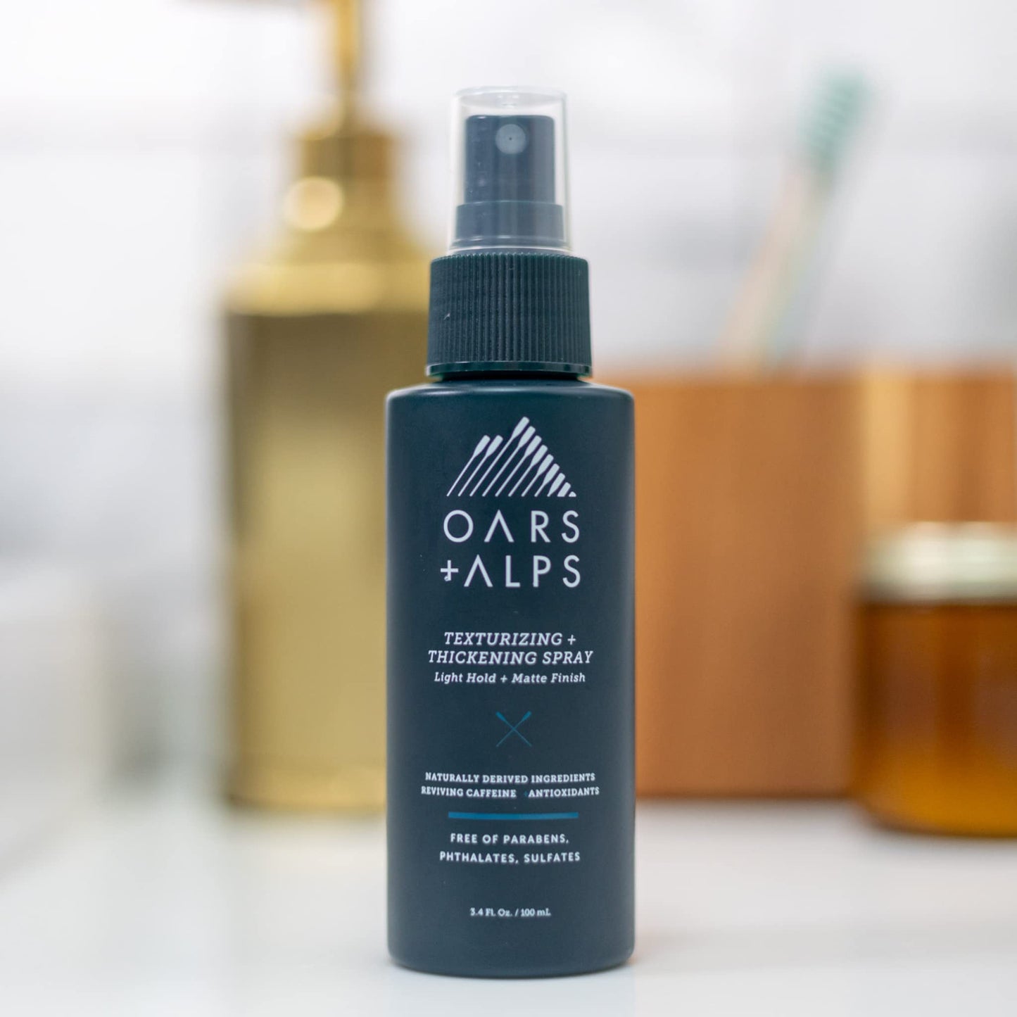 Oars + Alps Texturizing and Thickening Spray for Hair, Promotes Hair Growth, Sandalwood and Amber Scent, 3.4 Fl Oz