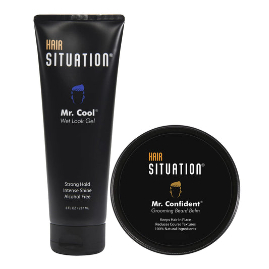 Hair Situation Mr. Cool Wet Look Gel and Mr. Confident Beard Balm Beauty & Personal Care Hair Situation