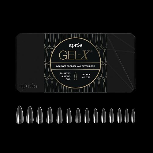 Apres Gel-X® Almond Box of Nail Tips | 280 Gel-X Tips, Soft Tips, 14 Sizes 00-9 | Half-sizes Included (Sculpted Almond Long, 280 Count) Beauty & Personal Care APRÉS