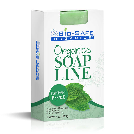 Bio-Safe Organics Natural Organic Handmade Peppermint Pinnacle Soap 100% Handmade Organic Soap Exfoliating Soap Bar All Natural Soap Bar Moisturizing Beauty & Personal Care Bio-Safe Organics