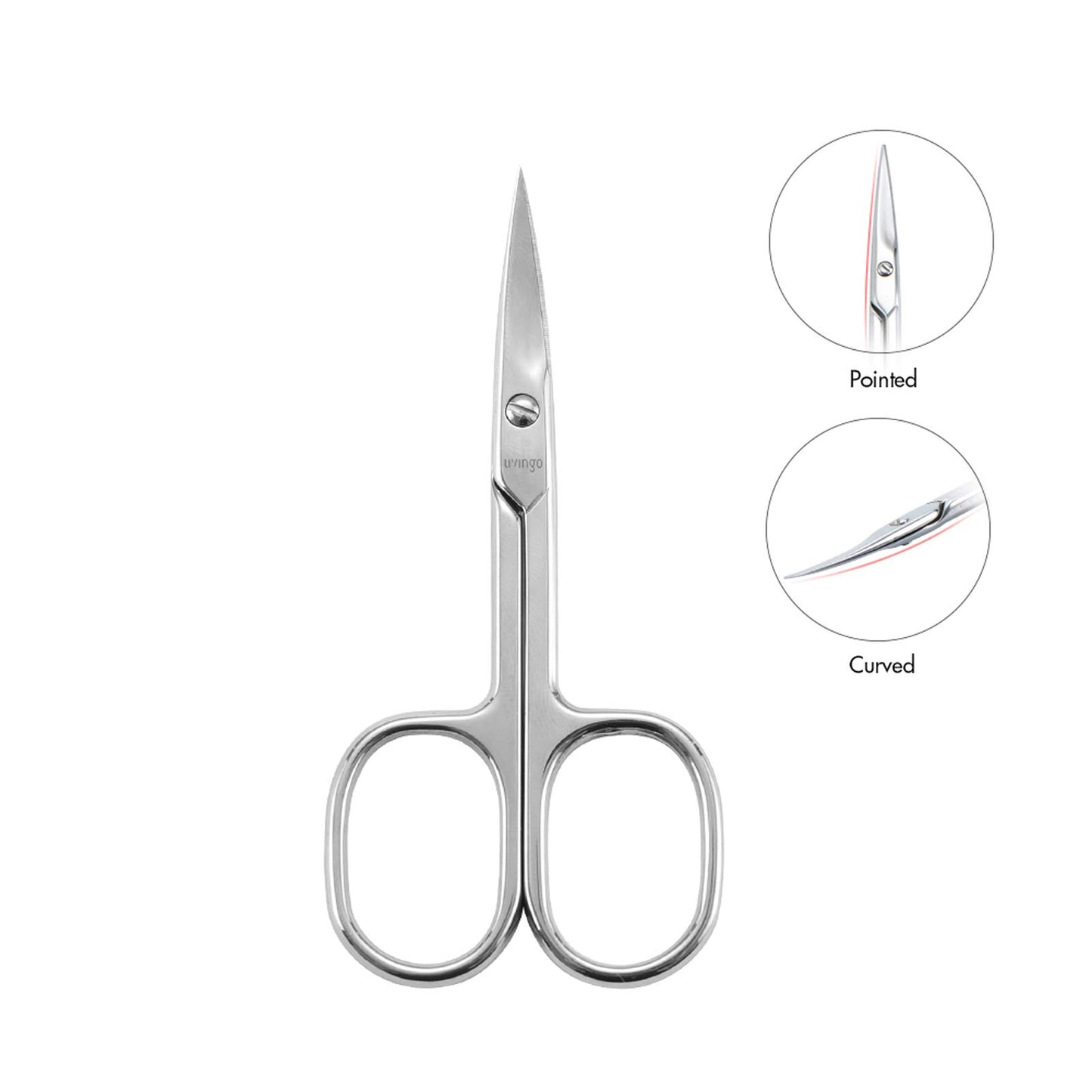 LIVINGO Premium Manicure Scissors Multi-purpose Stainless Steel Cuticle Pedicure Beauty Grooming Kit for Nail, Eyebrow, Eyelash, Dry Skin Curved Blade Beauty and Personal Care LIVINGO