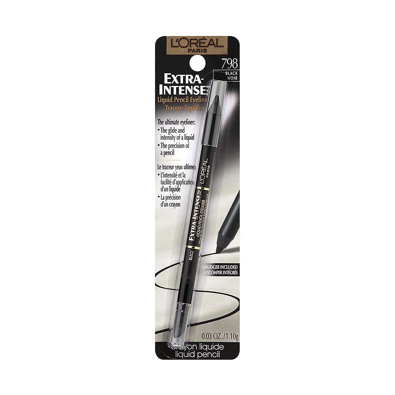 L'Oréal Paris Extra-Intense Pencil Eyeliner, 798 Black (Pack of 2)