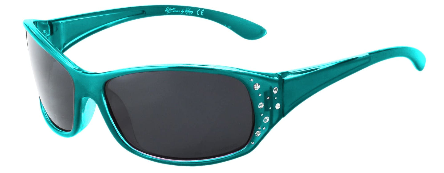 Polarized Sunglasses for Women - Tropical Teal Frame - Dark Smoke Lens - HZ Series Elettra - Women’s Premium Designer Fashion Sunglasses