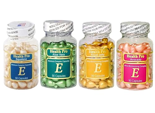 Set of 4 Vitamin E Skin Oil-Avocado/Aloe Vera/Royal Jelly/squalene