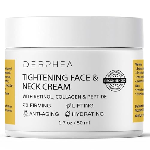 DERPHEA Neck Tightening Cream, Neck Firming Cream For Tightening and Firming, Fine lines, Loose & Sagging On Face, Decollete & Other Skin Areas - 1.7