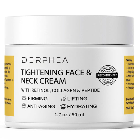 DERPHEA Neck Tightening Cream, Neck Firming Cream For Tightening and Firming, Fine lines, Loose & Sagging On Face, Decollete & Other Skin Areas - 1.7