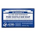 Dr. Bronner’s - Pure-Castile Bar Soap (Peppermint, 5 ounce, 8-Pack) - Made with Organic Oils, For Face, Body and Hair, Gentle and Moisturizing