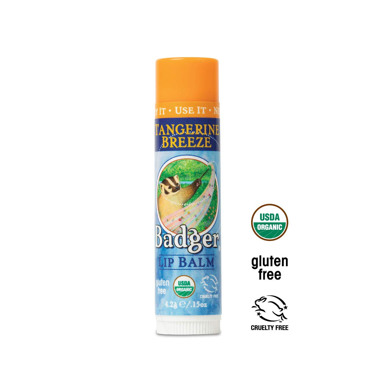 Badger Lip Balm Stick-Tangerine Breeze