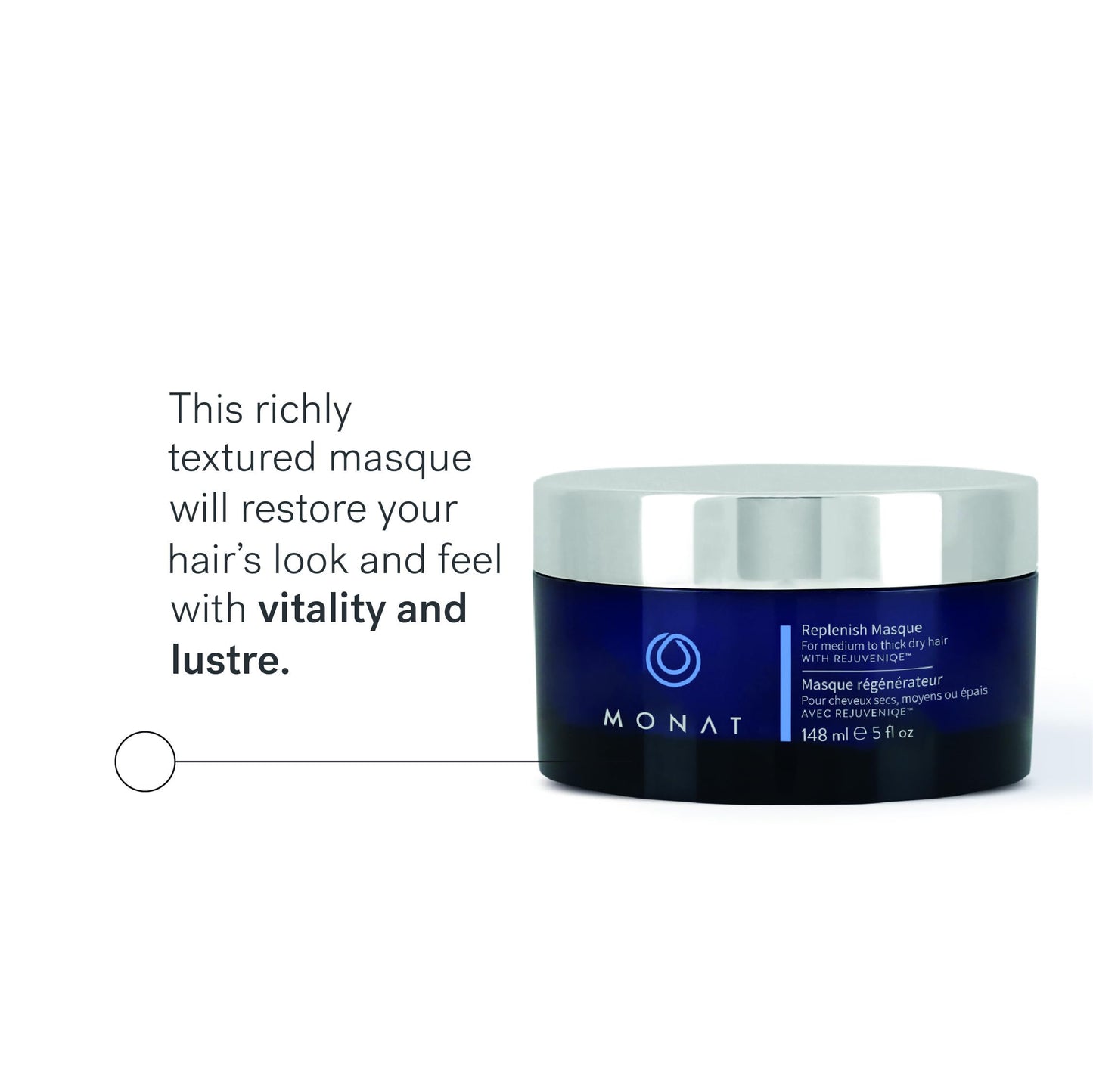 MONAT Replenish™ Masque Infused with Rejuveniqe® - Hair Masque that Deeply Condition Medium to Thick Hair. Hydrating Hair Mask w/Pea Extract & Vegan