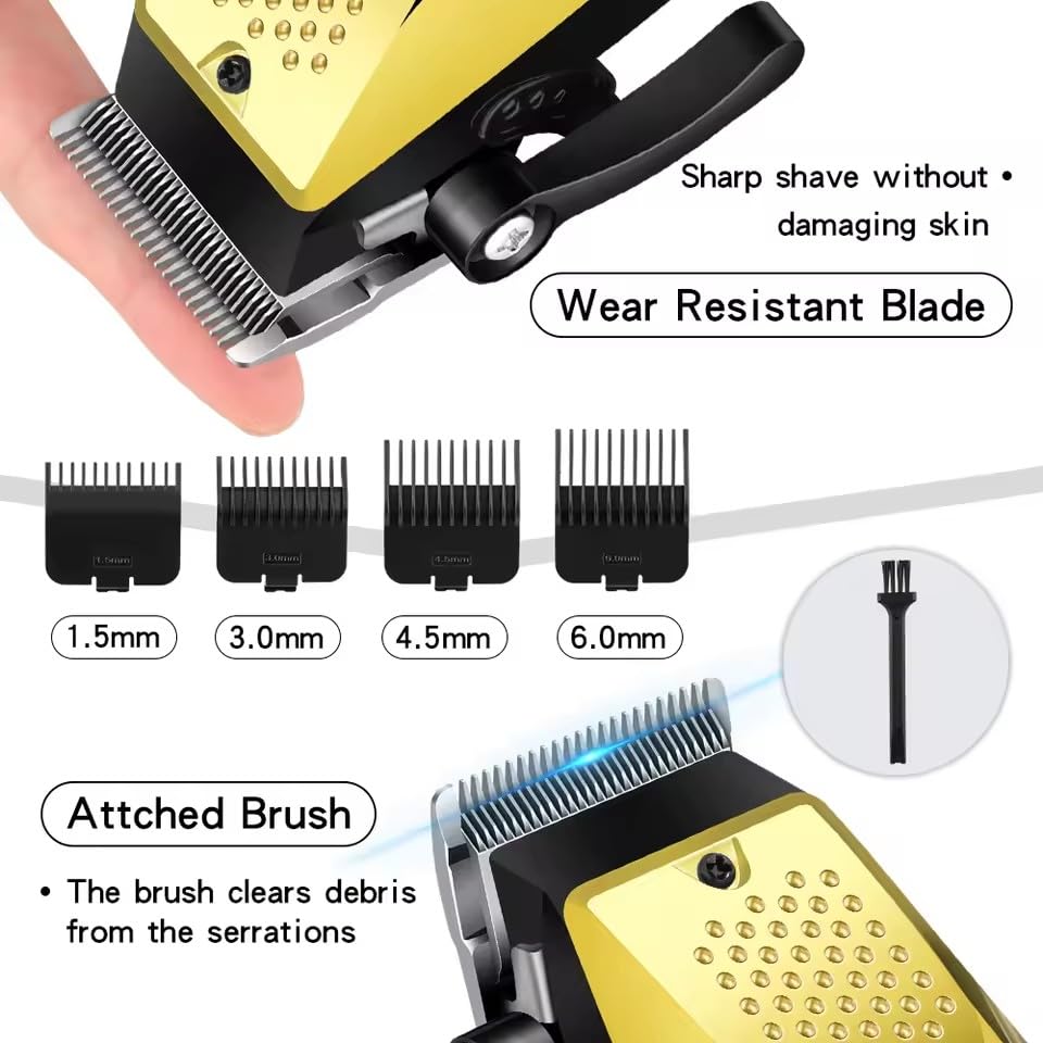 Professional Hair Clippers Set for Men,Electric Cordless Trimmer with LED Digital Display and 7 Guide Combs, Barber-Grade Cutting Machine Stainless Beauty and Personal Care QDKVTNDJZ