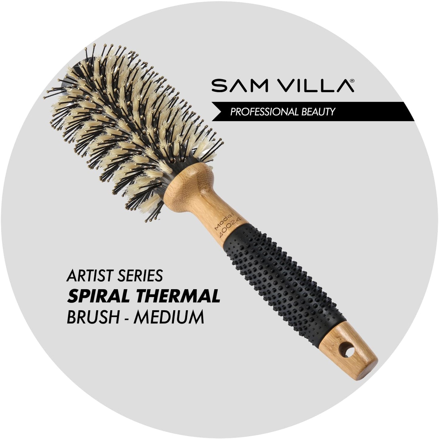 Sam Villa Artist Series Nylon & Boar Bristle Hair Brush Spiral Thermal Styling Brush