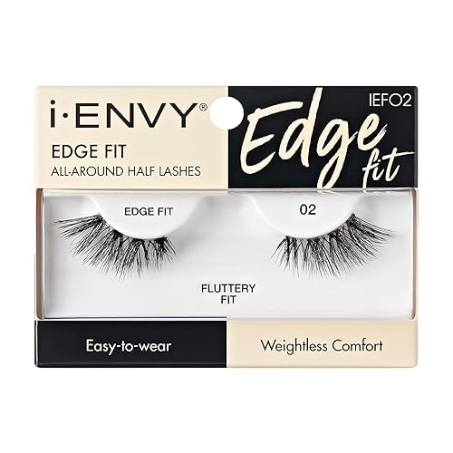 i-ENVY Half Lashes, Edge Fit False Eyelashes Natural Dramatic Look Wispy Cat Eye Clear Band Fluffy Volume Soft Strip Short Half Fake Eyelashes Light
