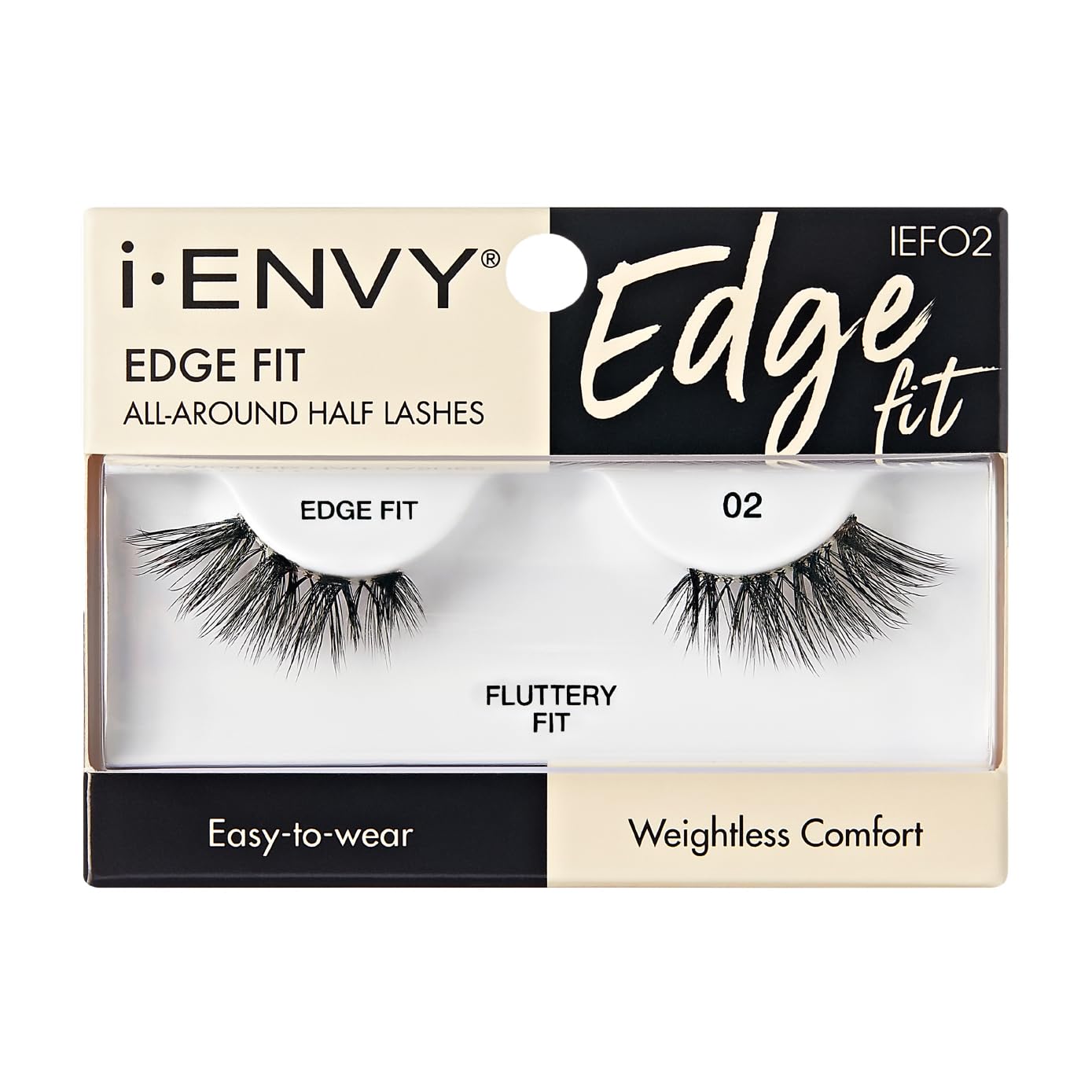 i-ENVY Half Lashes, Edge Fit False Eyelashes Natural Dramatic Look Wispy Cat Eye Clear Band Fluffy Volume Soft Strip Short Half Fake Eyelashes Light