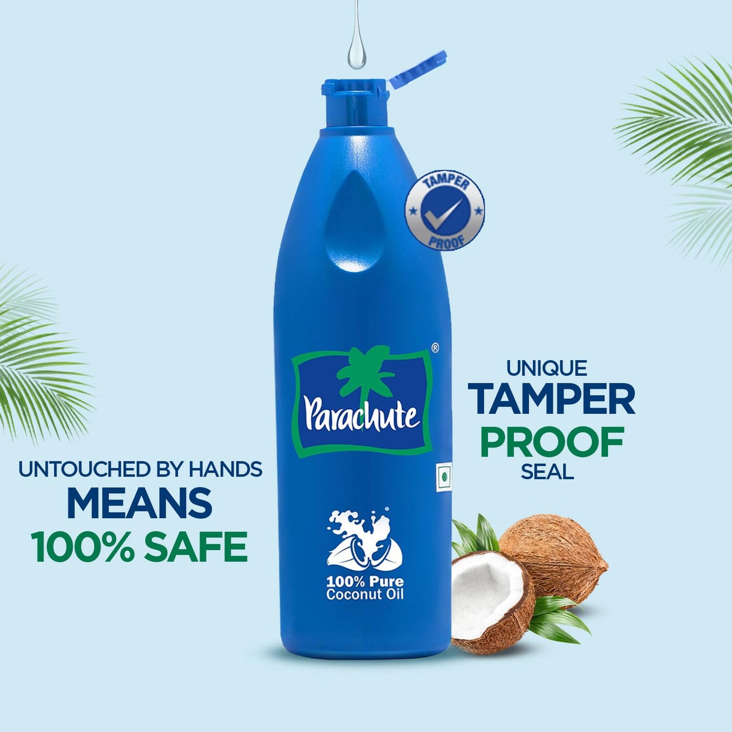 Parachute 100% Pure and Natural Unrefined Coconut Oil | No Chemicals & Added Preservatives | 18.8 fl oz