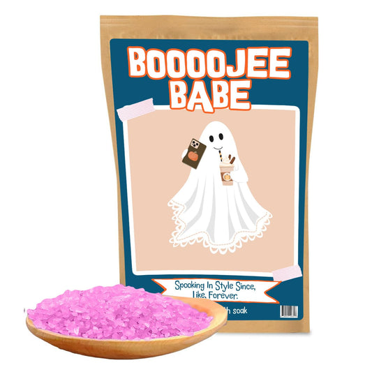 Boojee Babe Bath Soak - Pink Rose Sea Salt Luxury Bath Gift Funny Halloween Gag Gift for Women Cute Ghost Spooky Self-Care Treat Beauty and Personal Care Gears Out