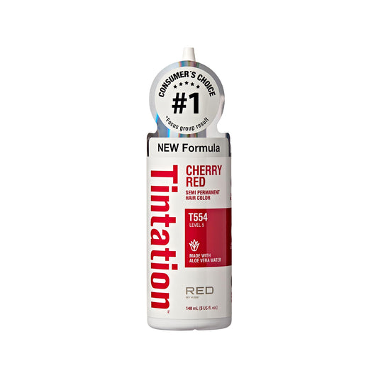 Red by Kiss Tintation Semi-Permanent Hair Color, Aloe Vera Water Based, Argan Oil, Olive Oil, Collagen & Keratin, Long-Lasting Color Dye (Cherry Red