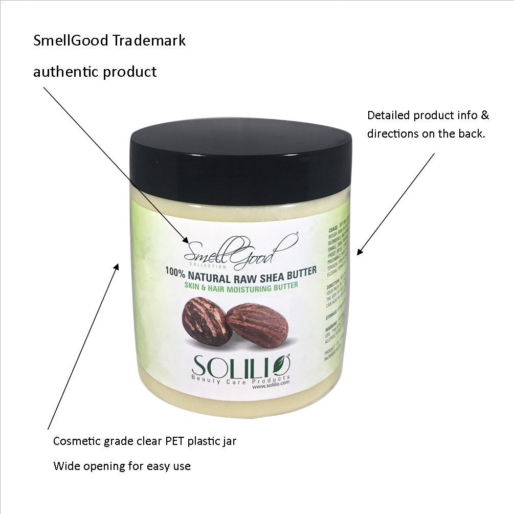 SmellGood - African Shea Butter Ivory Unrefined 16oz Creamy PACK OF 4