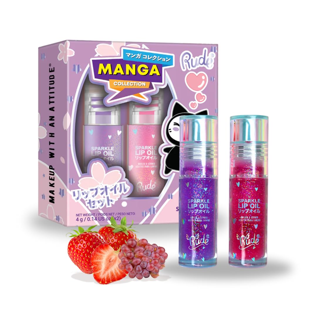 RUDE Cosmetics Lip Oil for Women, Hydrating Lip Gloss Oil Set, Lightweight & Nourishing, Moisturizing Care with a Glossy Finish, Ideal for On-the-Go