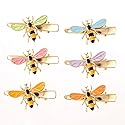 6Pcs Exquisite Cute Metal Bee Alligator Hair Clips Barrettes Honeybee Hair Side Clip Bride Bridesmaid Hair Jewelry Accessories for Women Teen Girls