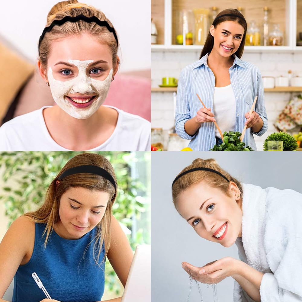 AHONEY 7 Pack Black Headbands for Women Mens Headbands with Teeth Non Slip Hairbands for Women's Hair Accessories Comb Headband Diademas Para Mujer Beauty and Personal Care AHONEY