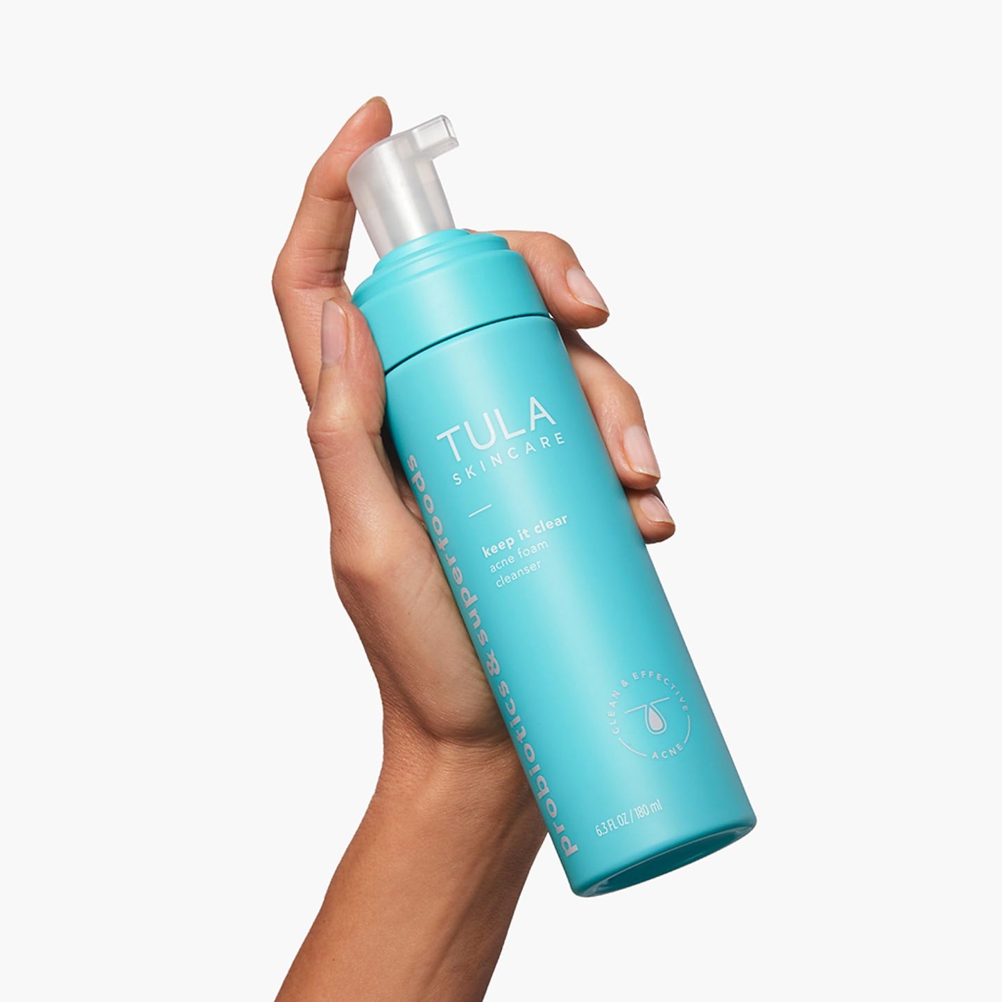 TULA Skin Care Keep It Clear - Acne Foam Cleanser, Contains Salicylic & Azelaic Acid & Probiotics, Clears & Soothes Acne, Brightens Past Blemish