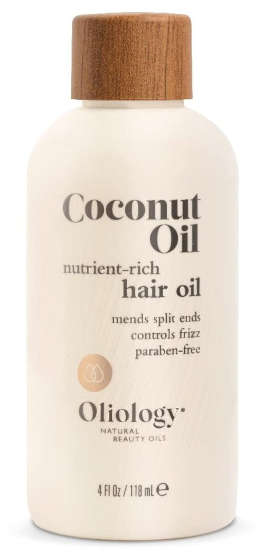 Oliology Coconut Hair Oil - Meds Split Ends, Controls Frizz, Hydrates & Softens - Lightweight Formula Helps Repair Distressed Hair from Heat Styling