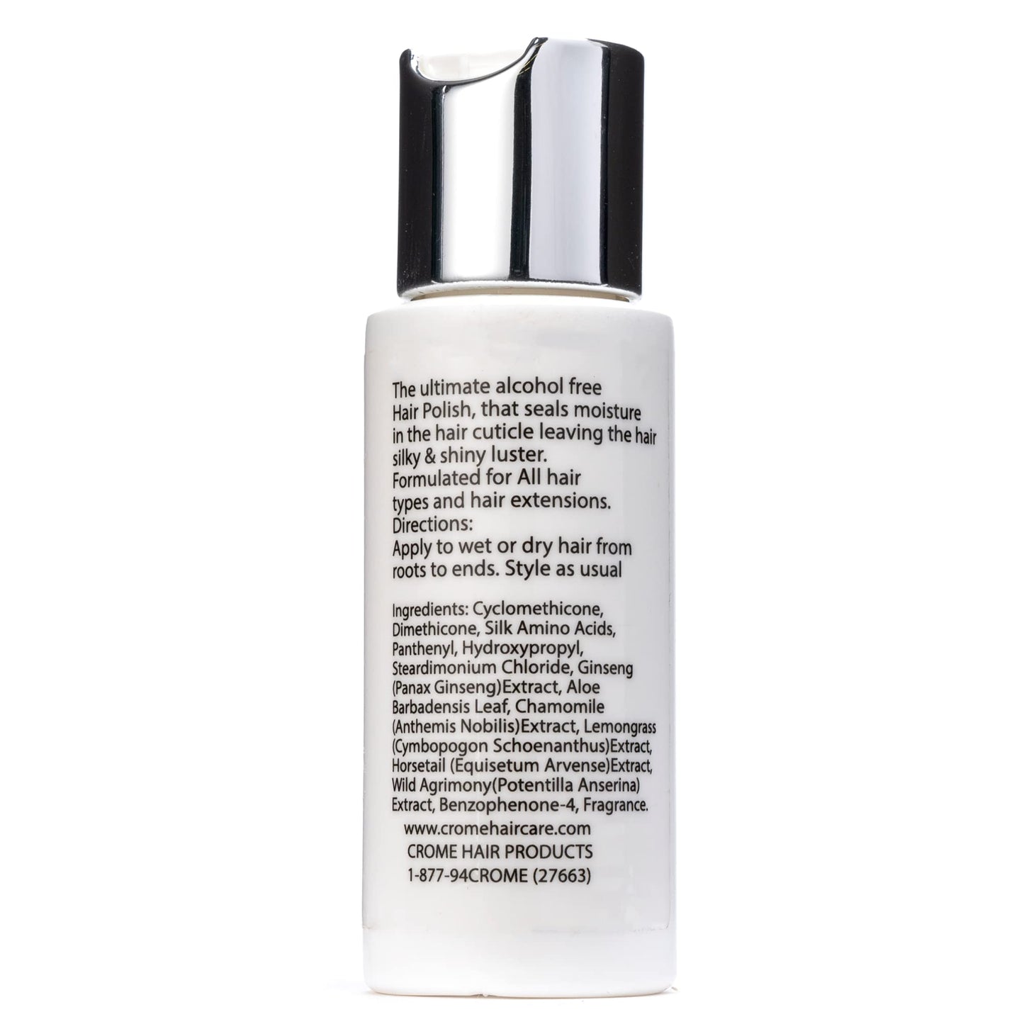 Crome Hair Serum - Liquid Crome Serum for Taming and Styling Frizzy Hair - Oil-Free, Alcohol-Free Moisturizer with Heat and Humidity Protection