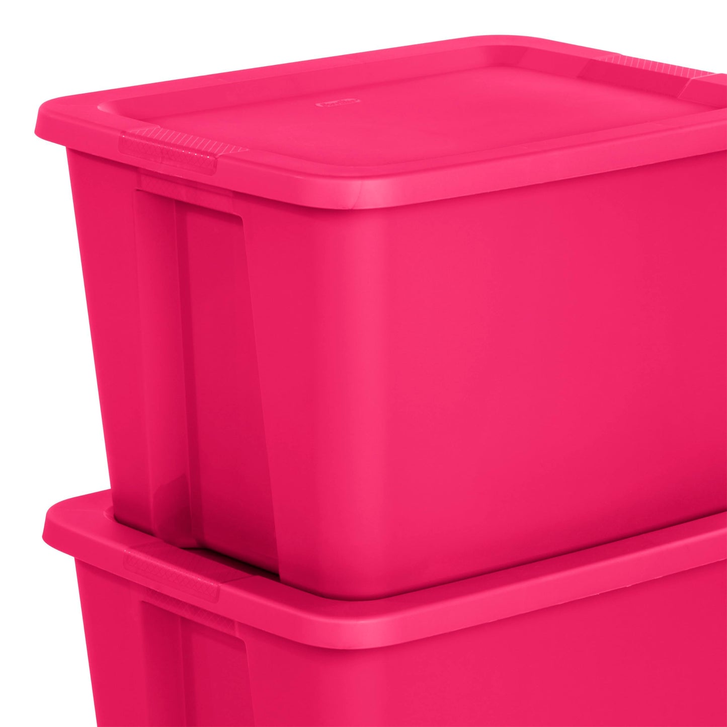 CNEIESD 18 Gallon Storage Tote with Lid, Fuchsia Bloom, Stackable Container with Handles, Set of 8