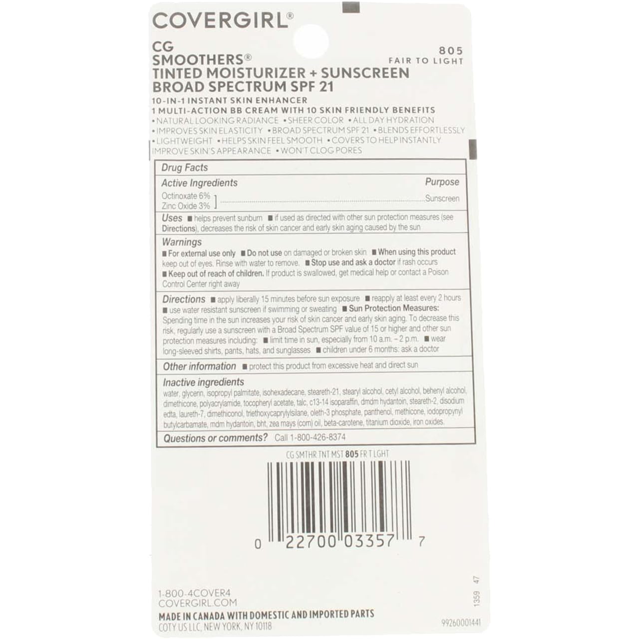Cover Girl 03357 805fairlt Covergirl Bb Cream
