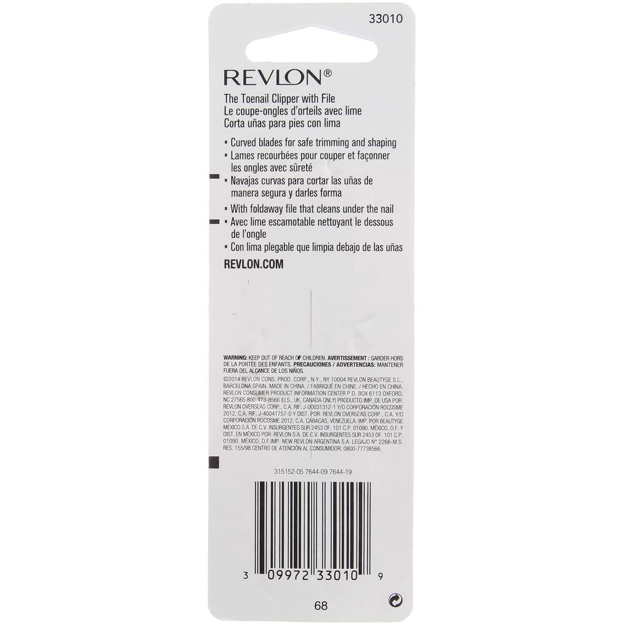 Revlon Toenail Clipper, 1 ea (Pack of 3)
