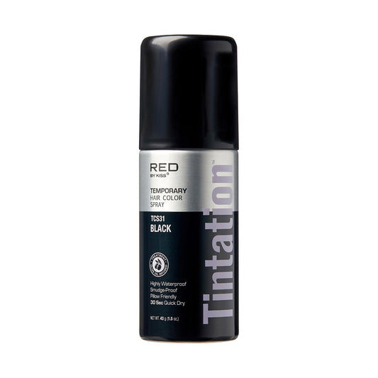 RED by Kiss 1.5OZ. Tintation Temporary Hair Color Spray, Instant Gray Root Cover Up, Water-Resistant, Smudge-Proof, Hairline & Barber Touch-Up, Quick