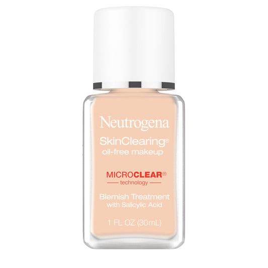 Neutrogena SkinClearing Oil-Free Acne and Blemish Fighting Liquid Foundation with.5% Salicylic Acid Acne Medicine, Shine Controlling Makeup for Acne