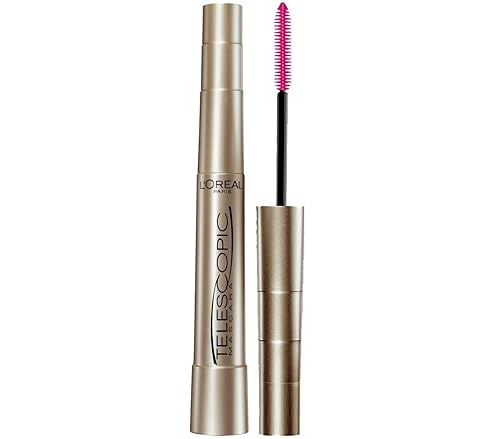 L'Oreal Paris Makeup Telescopic Original Lengthening, Lash Separating Mascara with Dual Precision Brush, Washable, Blackest Black, 0.27 Fl Oz., 1