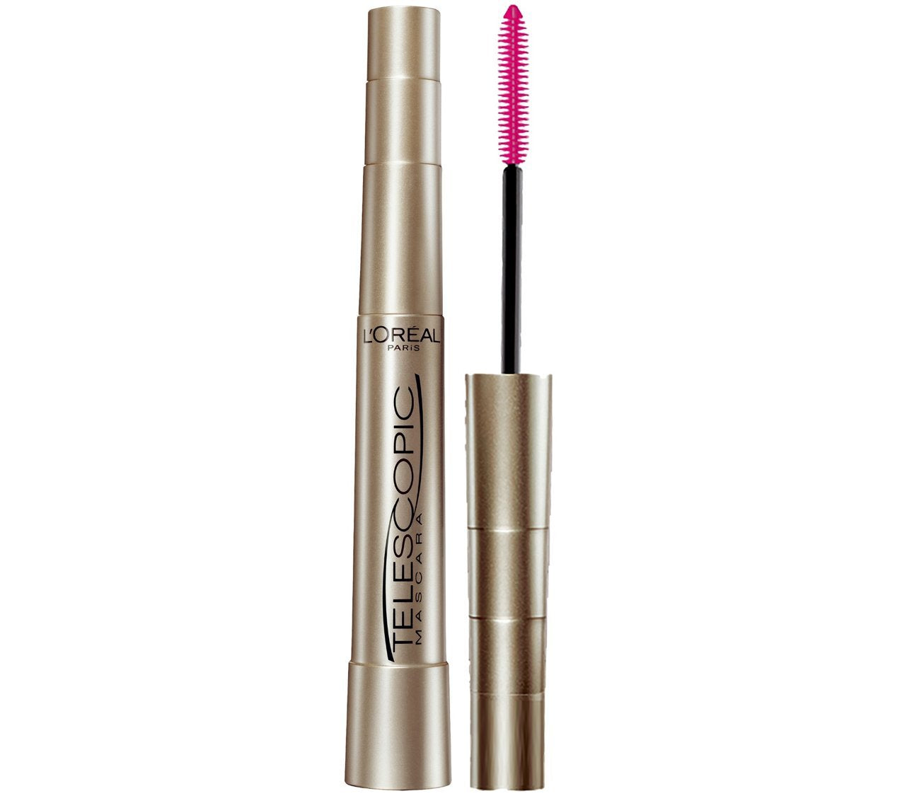L'Oreal Paris Makeup Telescopic Original Lengthening, Lash Separating Mascara with Dual Precision Brush, Washable, Blackest Black, 0.27 Fl Oz., 1