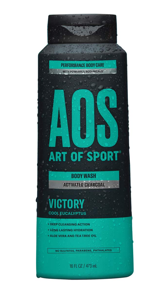 Art of Sport Men’s Body Wash, Charcoal Activated Shower Soap, Eucalyptus Fragrance, Made with Natural Botanicals, Moisturizing Tea Tree Soap, Made