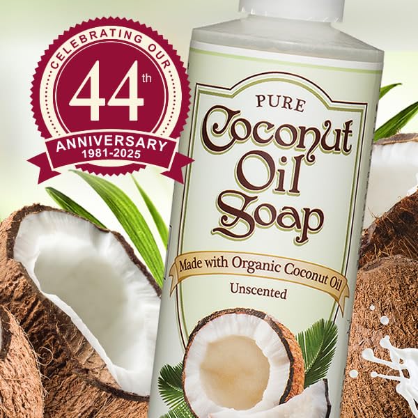 NutriBiotic - Pure Coconut Oil Soap, Unscented 8 Oz | Certified Organic, Unrefined, Biodegradable | Vegan & Made without GMOs, Gluten, Parabens or