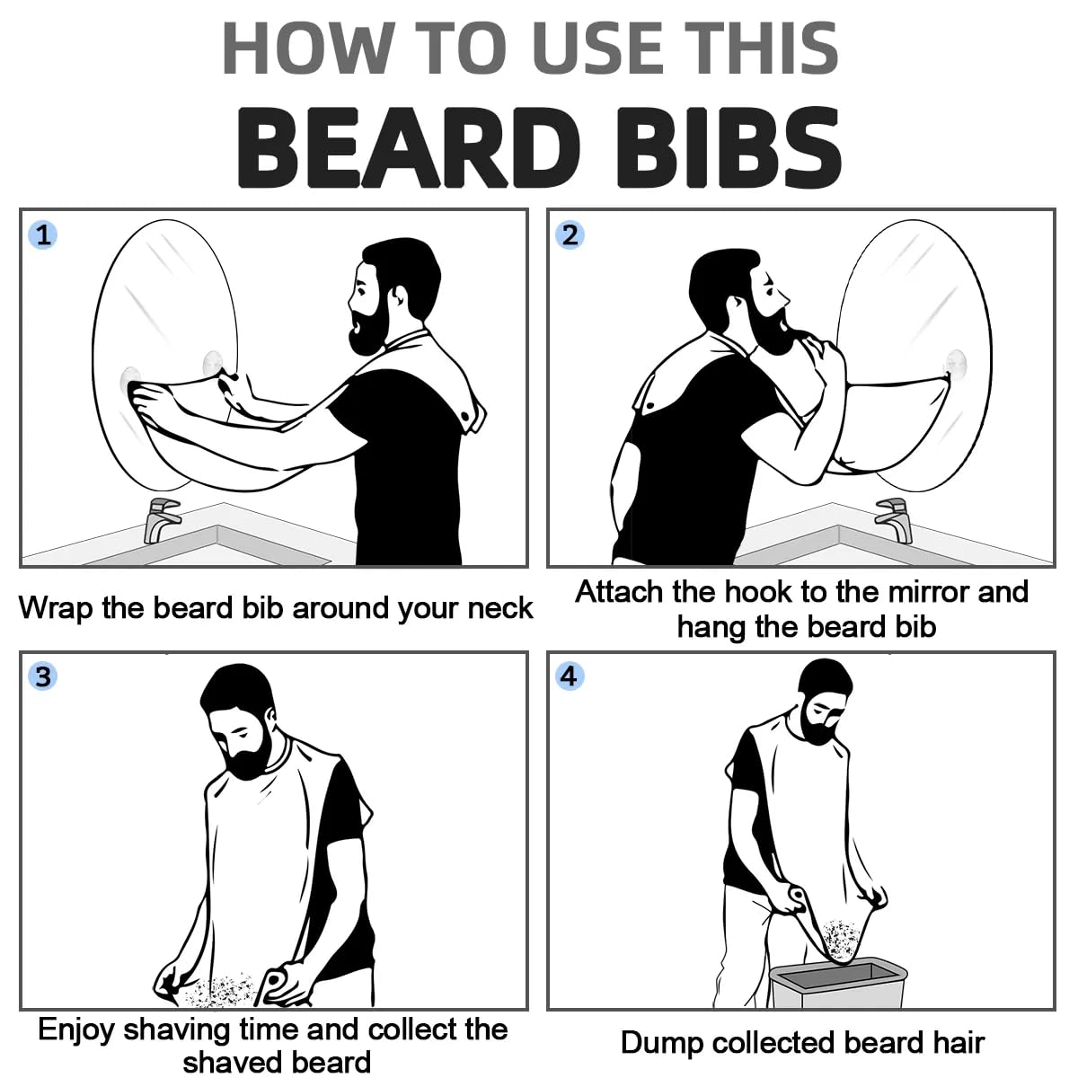 Dinosaurs Skeleton Beard Bib for Men Non-Stick Beard Trimming Catcher Adjustable Shaving Bib for Men Birthday Valentines's Day Gifts for Men Boyfriend Beauty and Personal Care Shoblo