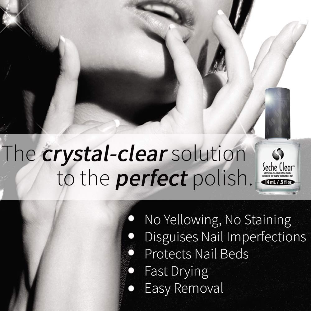Seche Clear Base Coat .5 oz. No Formaldehyde & No Toluene Beauty & Personal Care Seche