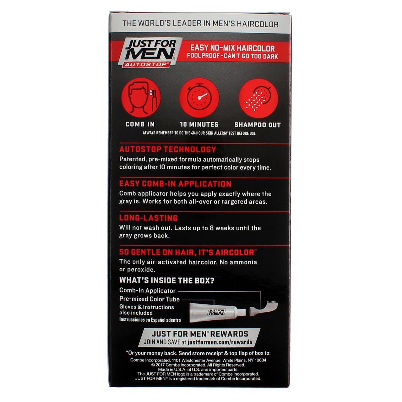Just For Men AutoStop Men's Comb-in Hair Color, Medium Brown 1.2 Ounces Each (8)