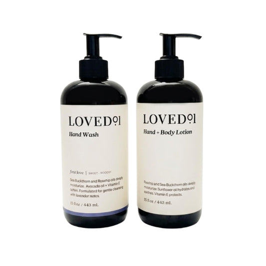 Loved01 Hand Soap and Lotion Set, Oprah's Favorite Things, Cleansing & Moisturizing Bundle (15 Oz Lavender Scented Hand Wash & 15 Oz Unscented Body Beauty & Personal Care Loved01