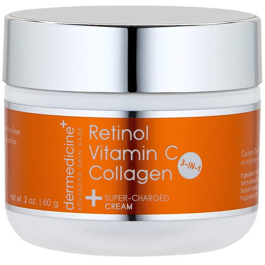 Vitamin C + Retinol + Collagen | Super Charged Anti-Aging Cream for Face | Pharmaceutical Grade Quality | Helps Smooth & Plump Fine Lines & Wrinkles