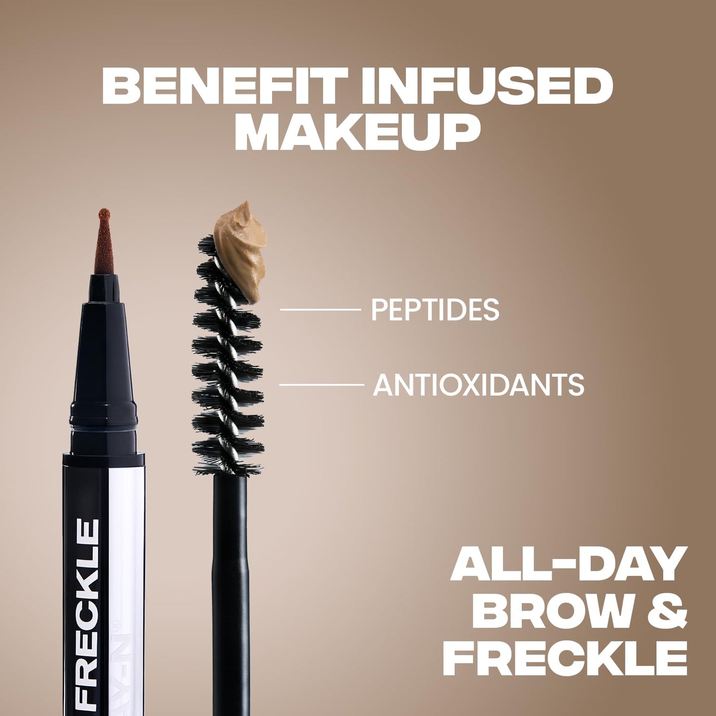 Sacheu Brow & Freckle STAY-N Tinted Eyebrow Gel & Faux Freckle Pen - 2-in-1 Longwear Water Resistant Brows Tint, Cruelty-Free & Vegan, Caramel Latte
