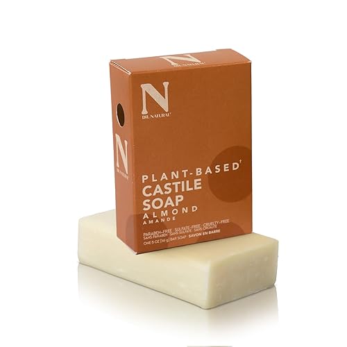 Dr. Natural Castile Bar Soap - Multipurpose Soap Bar with Anti-Acne Properties - For Face, Body and Hair - Sensitive Skin Body Wash - Almond - 5 oz..