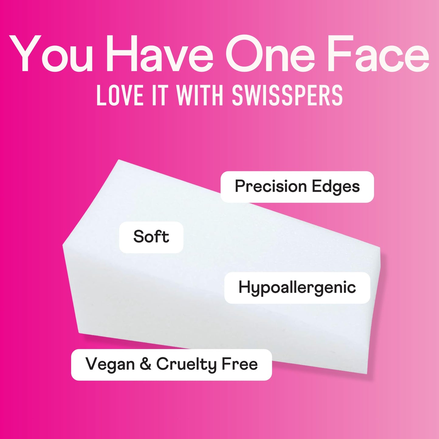 Swisspers Premium Cosmetic Wedges, Latex-Free Makeup Wedge, 32 per Package, 6 Packs (Total Count 192)