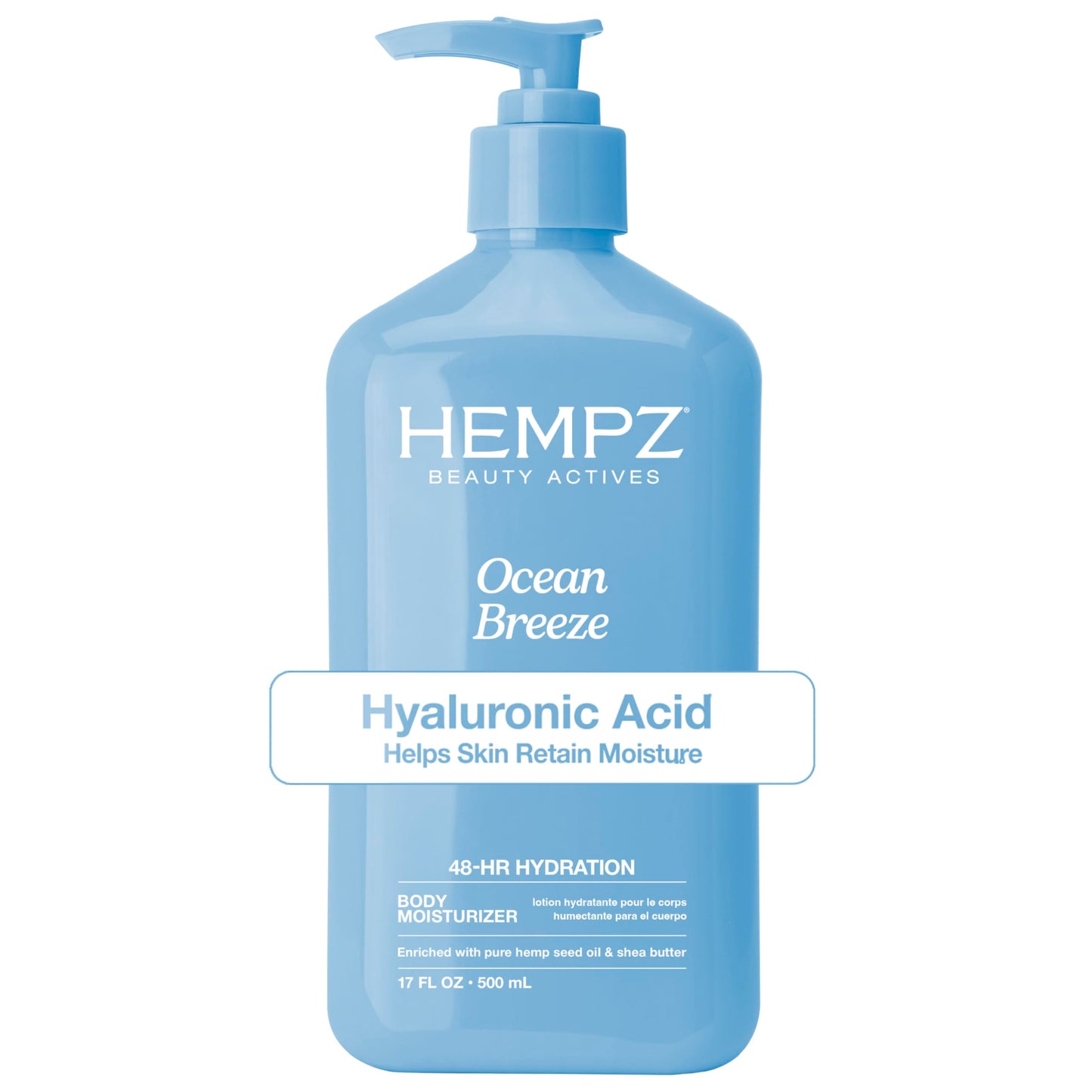 Hempz Body Lotion - Ocean Breeze Limited Edition Daily Moisturizing Cream, Shea Butter, Aloe, Body Moisturizer - Skin Care Products, Hemp Seed Oil