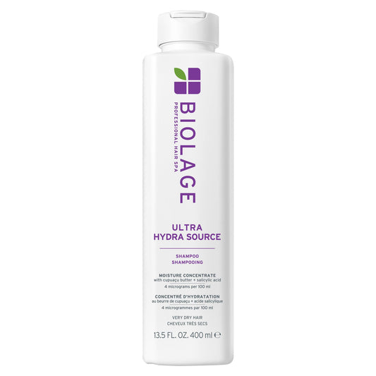 Biolage Ultra Hydra Source Shampoo - Deeply Moisturizes and Hydrates Very Dry Hair, Cleanses and Tames Frizz, For Thick, Coarse Hair, Infused