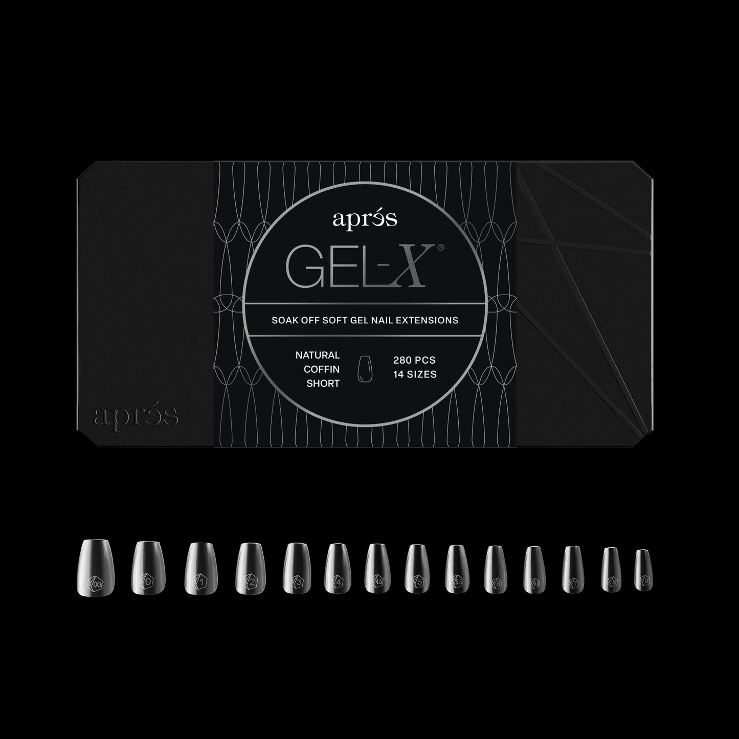 Apres Gel-X® Coffin Box of Nail Tips | 280 Gel-X Tips, Soft Tips, 14 Sizes 00-9 | Half-sizes Included (Natural Coffin Short, 280 Count) Beauty & Personal Care APRÉS