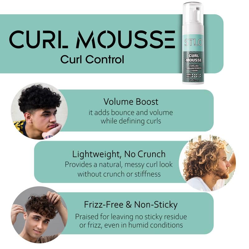 STLO Mousse for Perfect Curls - Radiant Shine with Frizz Control - Lightweight Moisturizing Foam
