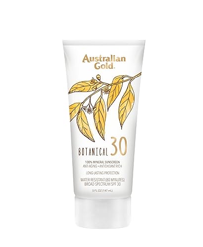 Australian Gold Botanical SPF 30 Mineral Sunscreen Lotion, Non-Chemical Sunblock with Titanium Dioxide & Zinc Oxide, Native-Australian Ingredients