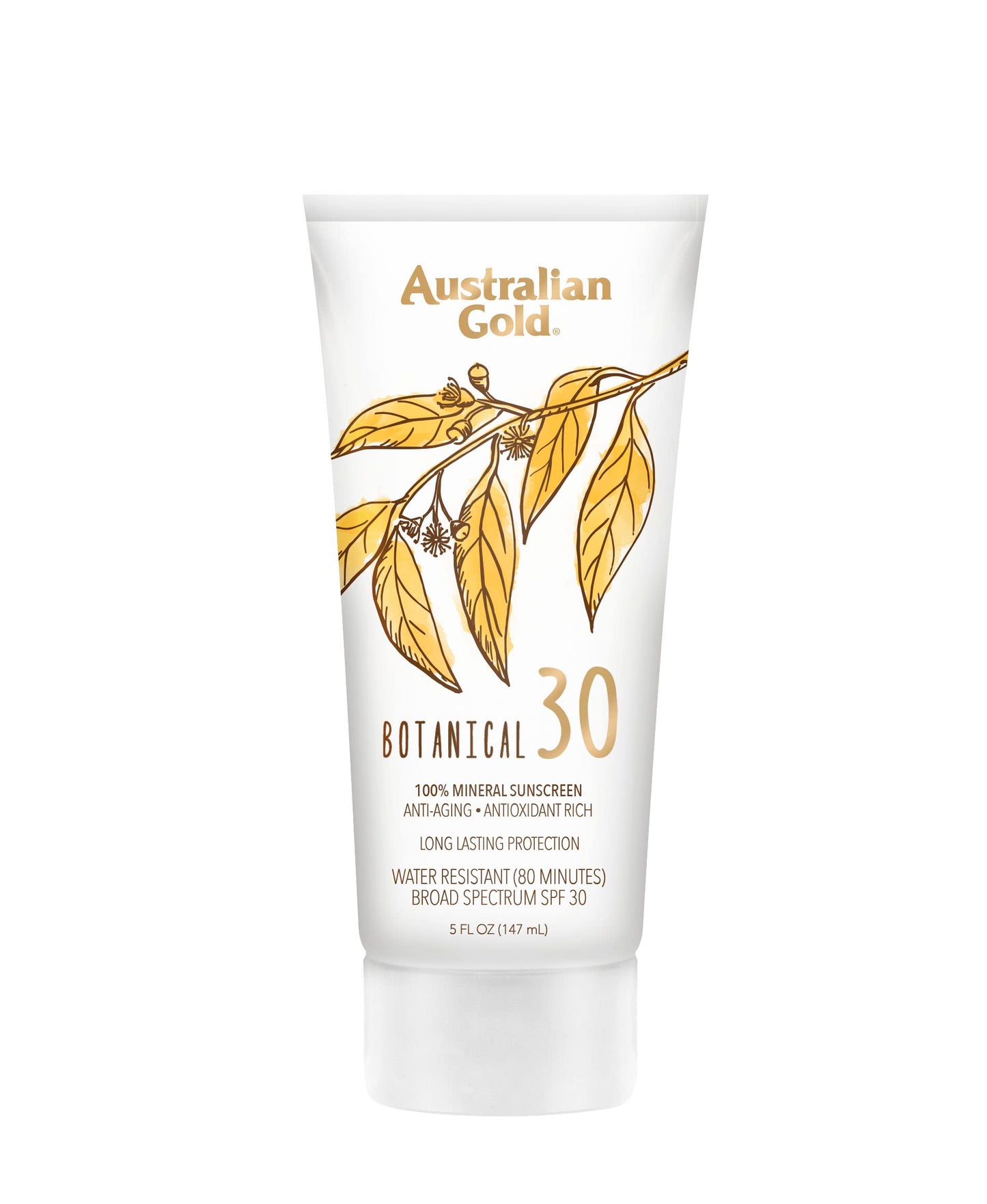 Australian Gold Botanical SPF 30 Mineral Sunscreen Lotion, Non-Chemical Sunblock with Titanium Dioxide & Zinc Oxide, Native-Australian Ingredients